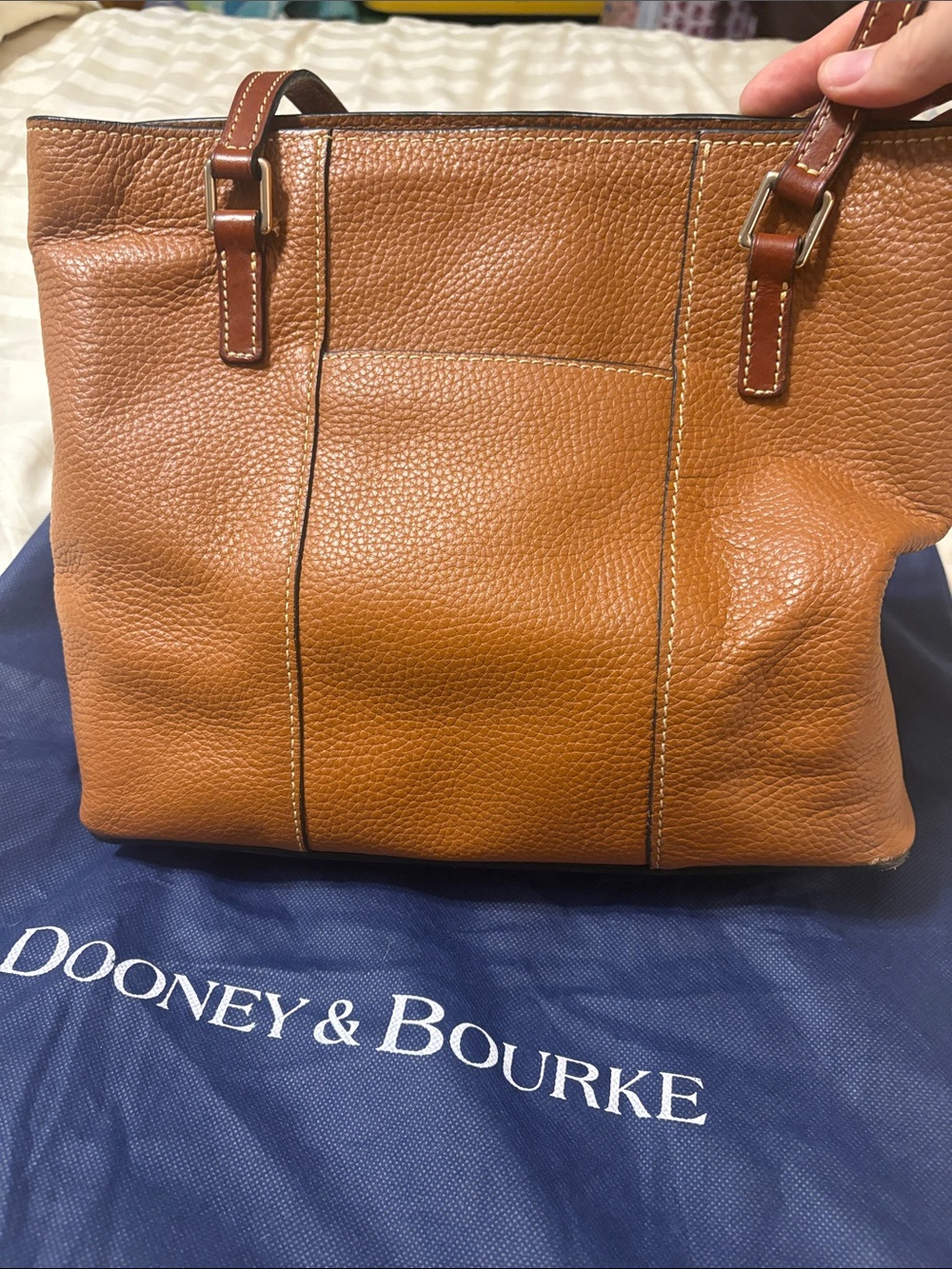 Dooney & Bourke Cognac Tan Pebbled Leather Tote with Matching Wallet - Picture 5 of 8